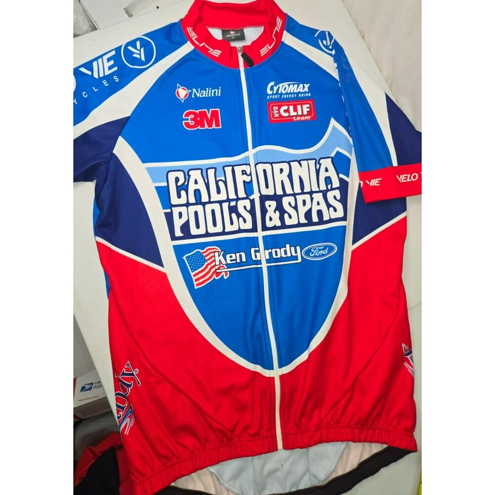 Nalini Team Cycling Jersey Men's XL Short Sleeve Made in Italy California Pools